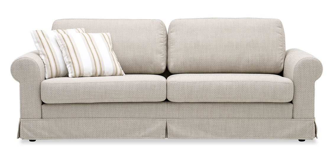 ORA - 2,5 Platz Sofa mit Schabracke in Stoff S & V Magic Style beige