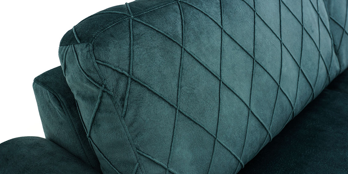 ORA - Detailbild Rückenkissen Veloursstoff flaschengrün