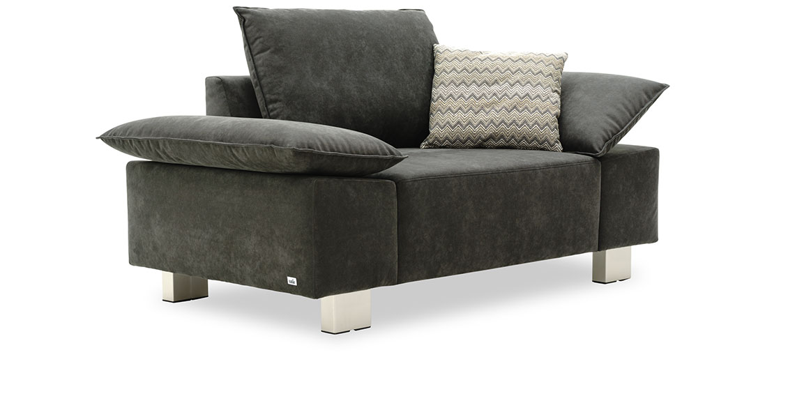 PABLO - Sessel in Alcantara anthrazit