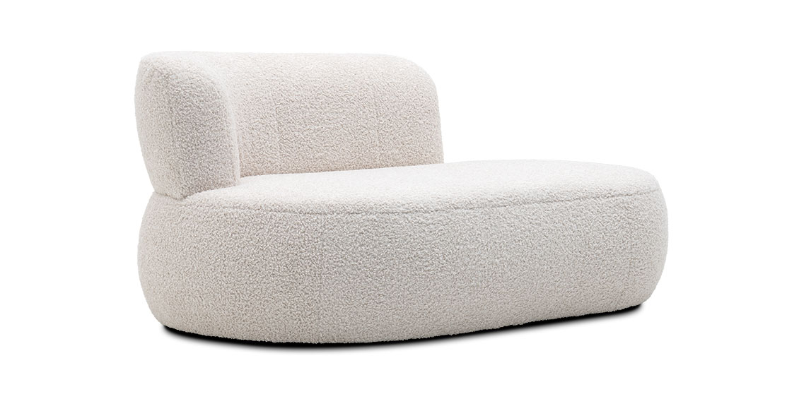 Palazzo II - Recamiere mit Rondo, bezogen im hellen Stoff JAB Carlucci Tender Mind