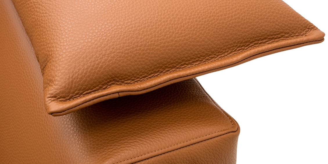 Quantum - Detailbild Biese in Leder Dolomiti cognac