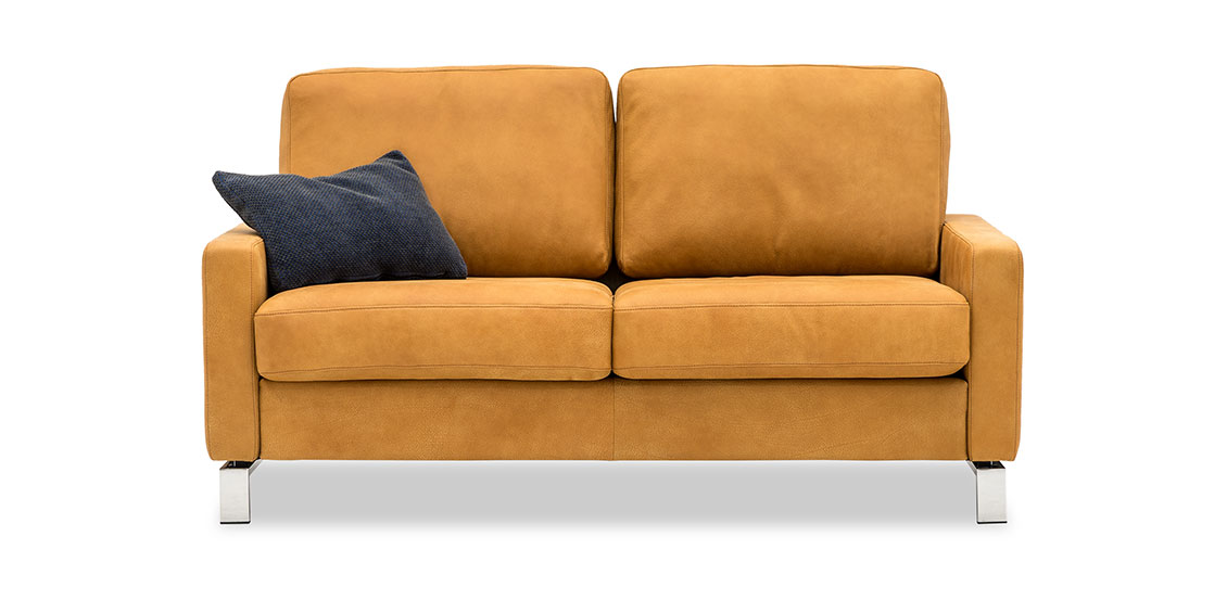 SALMA - 2 Platz Sofa in Leder Vintage Epic mit Dekokissen