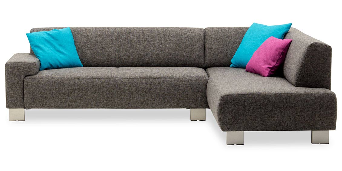 SIGNUM mit Rücken Vento - 2,5 Platz Korpus mit Anbausofa im Stoff Dover grau