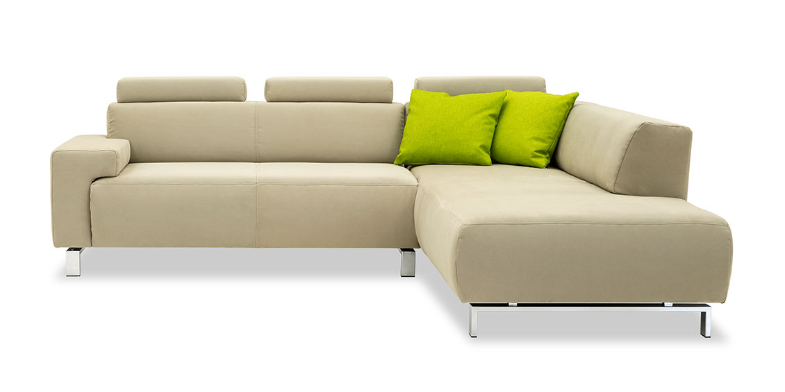 SIGNUM - 2 Platz Korpus mit Anbausofa in beigem Microfaserstoff