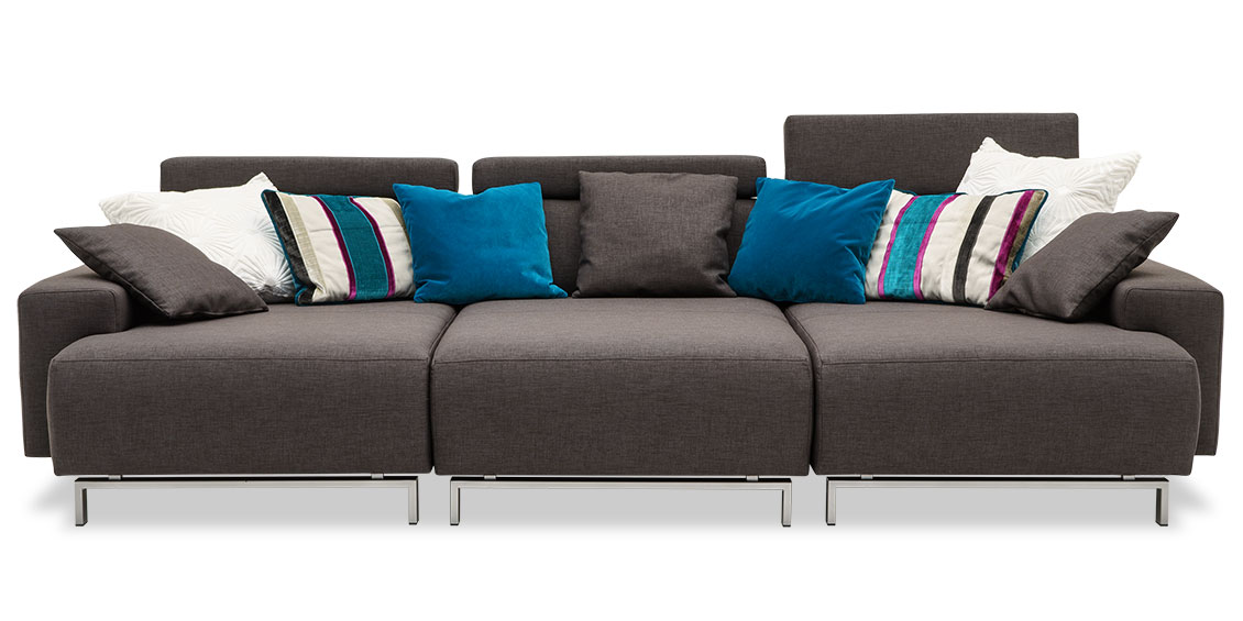 SIGNUM - Sofa Liegewiese in Stoff Veotex Lounge Perfection Gargoyle dunkelbraun