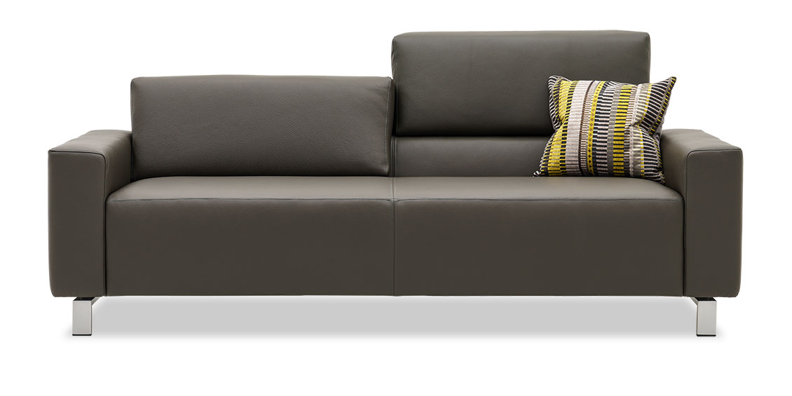SIRIUS - 2,5 Platz Sofa in Leder Club elefanto dunkelbraun