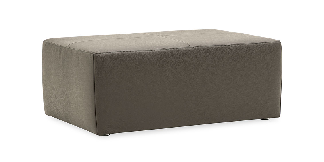 SITUP - Hocker in Leder Jumbo taupe mit Effektnaht