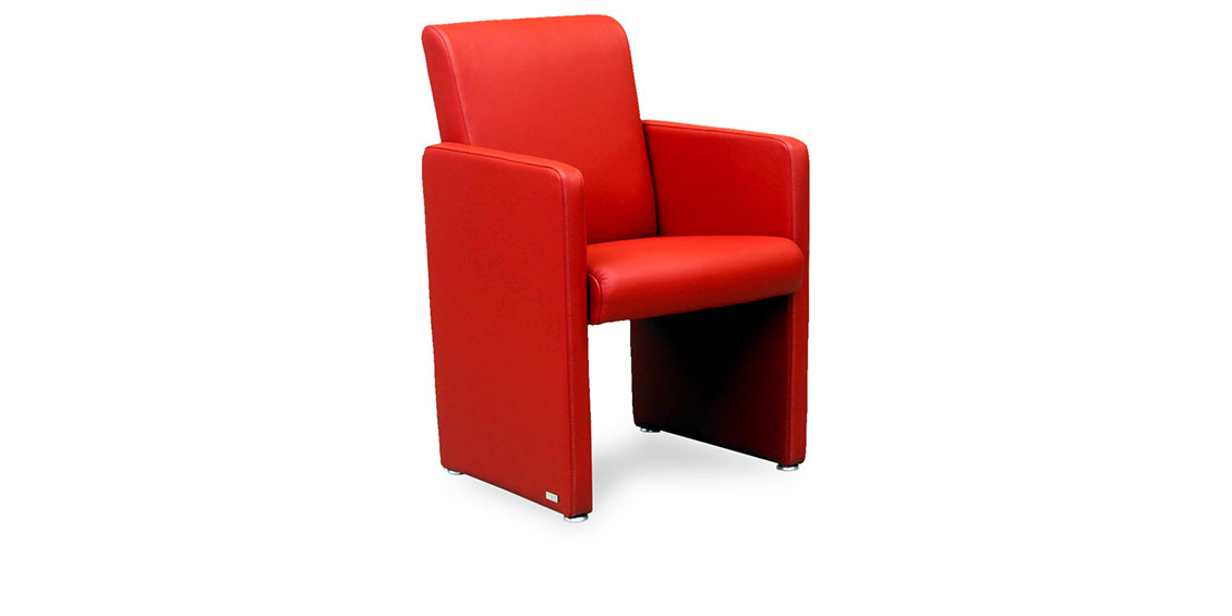 SOLO - Sessel in rotem Leder
