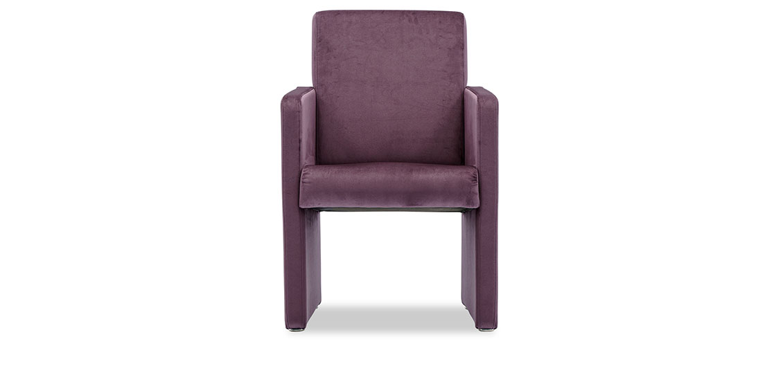 SOLO - Sessel in samtigen Stoff mauve