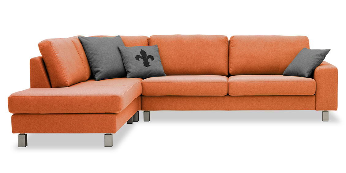 TERRA - Eckkombination in orange meliertem Stoff