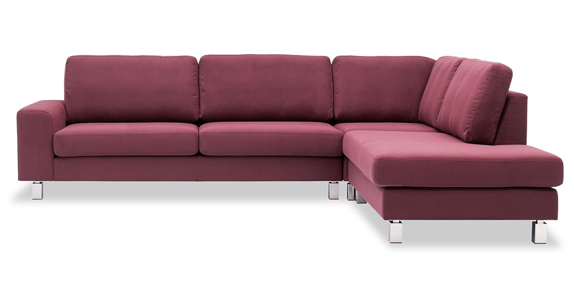 TERRA - Eckkombination in dunkelrotem Stoff