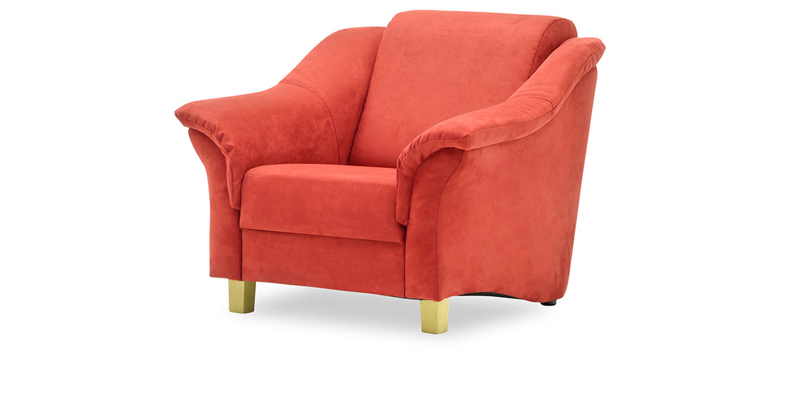 TURIN - Sessel in rotem Alcantara