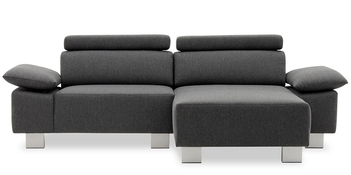 VENTANA - 1,5 Platz Korpus mit Longchair 90 im Stoff S+V Martinez anthrazit