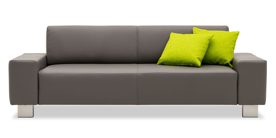VENTO - 2,5 Platz Sofa in Leder Prescott grau