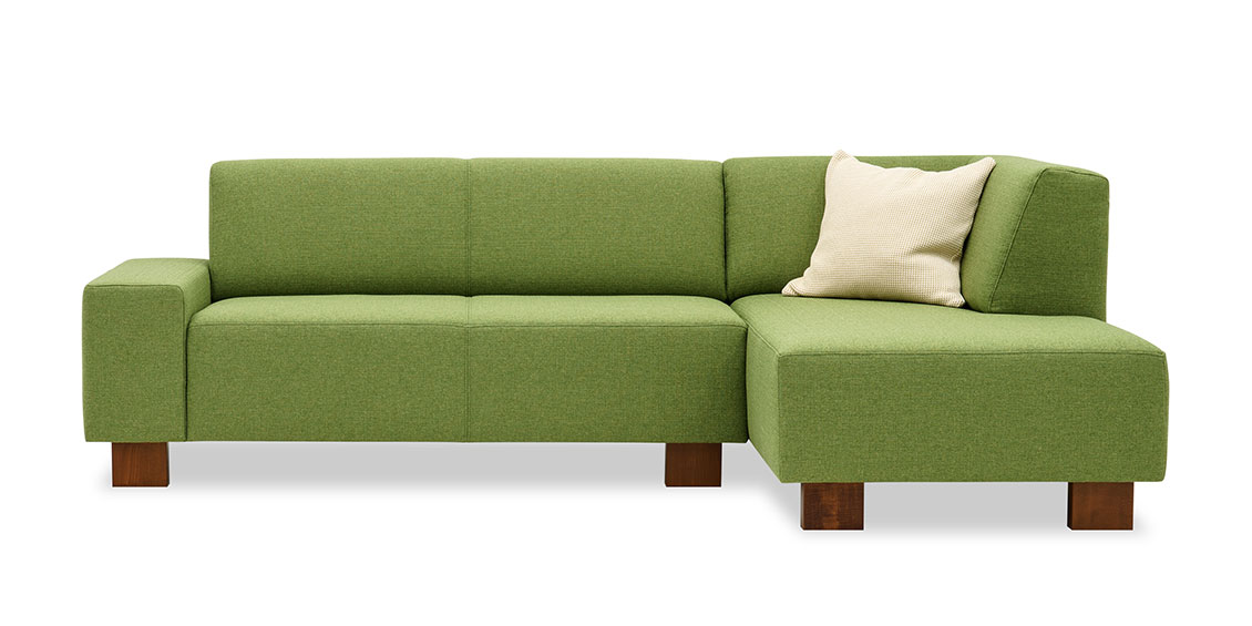 VENTO - Ecksofa in Sonderlänge in Stoff Monza grün