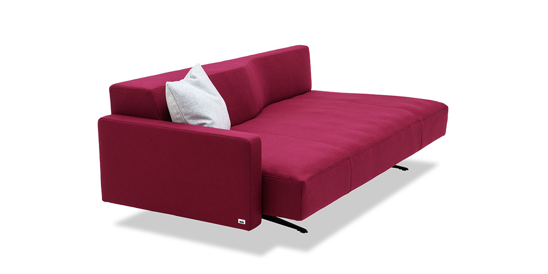 WAVE - 3 Platz Sofa mit Steckrücken und Steckarmlehne in Wollstoff rot