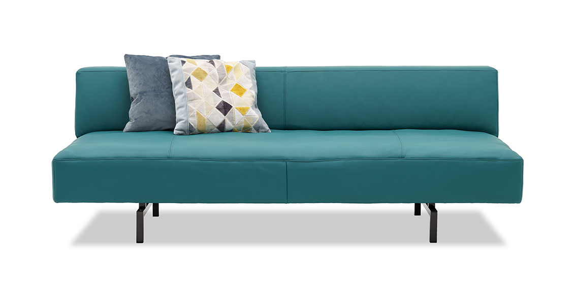 WAVE - 3 Platz Sofa in Leder Prescott blu petrol