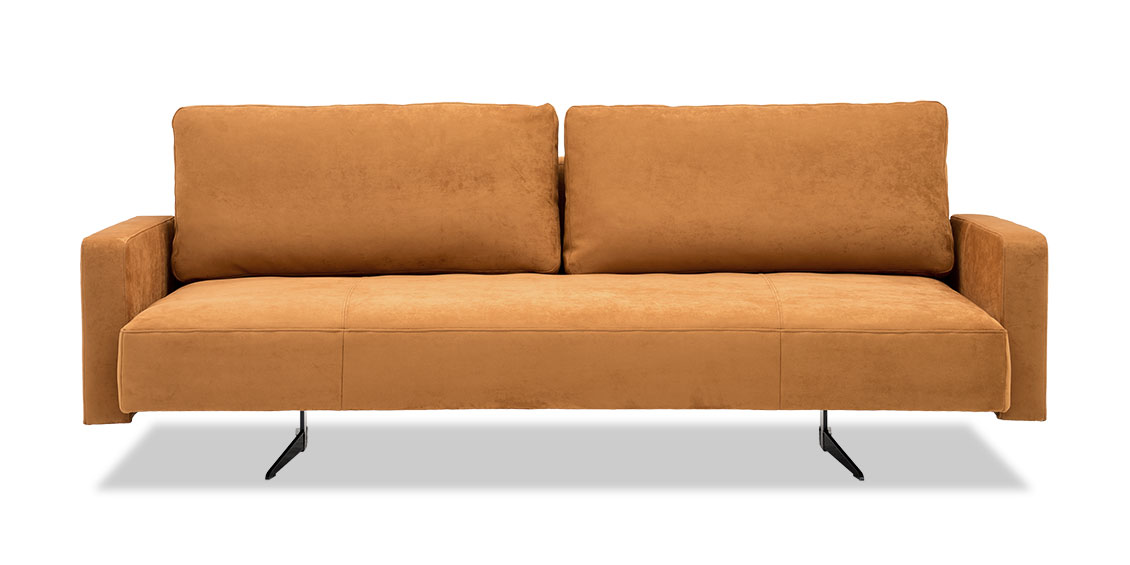WAVE - 3 Platz Sofa mit Steckarmlehnen in Stoff S&V Saviba braun