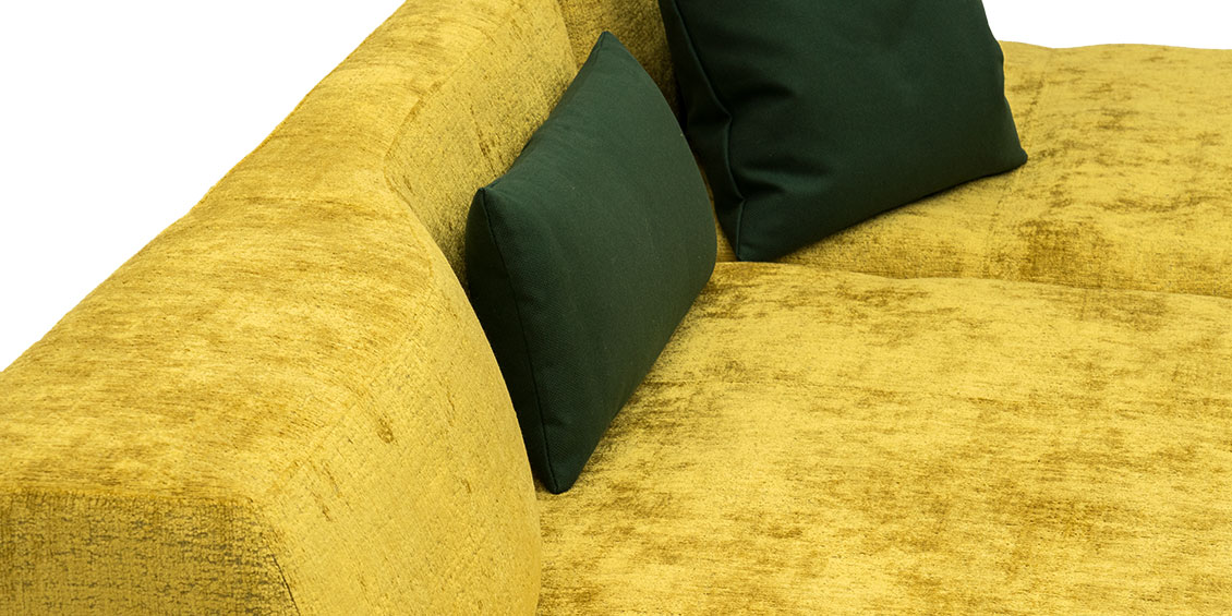 WAVE - Detailbild vom Steckrücken in Stoff JAB Balou gelb