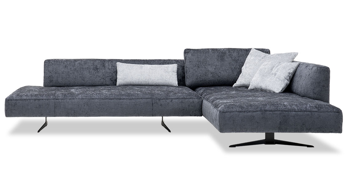 WAVE - Ecksofa in Stoff JAB Balou grau