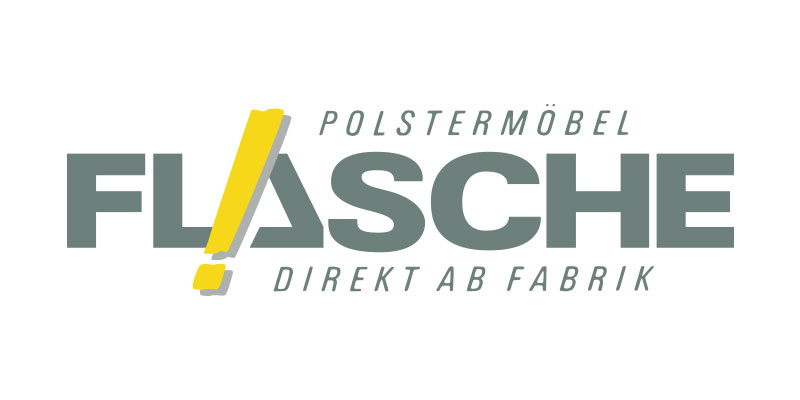 Altes Flasche Polstermöbel Logo Ende der 80er