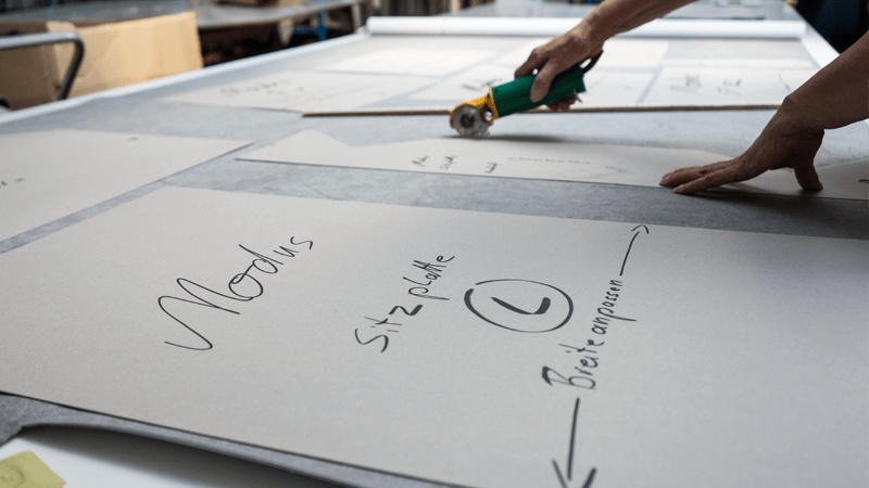 Polsterbank Modus im Zuschnitt mit Microfaserstoff Alcantara