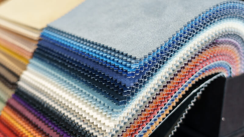 Nahaufnahme der Alcantara Farben