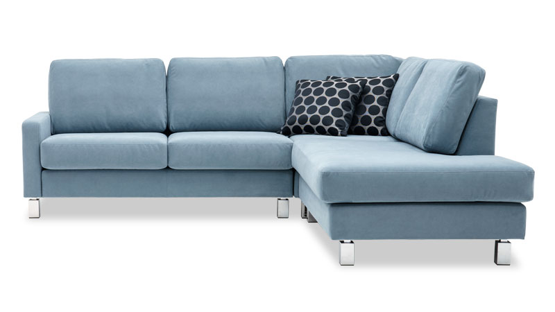 Sofa Salma in Alcantara Velvet Blue hellblau