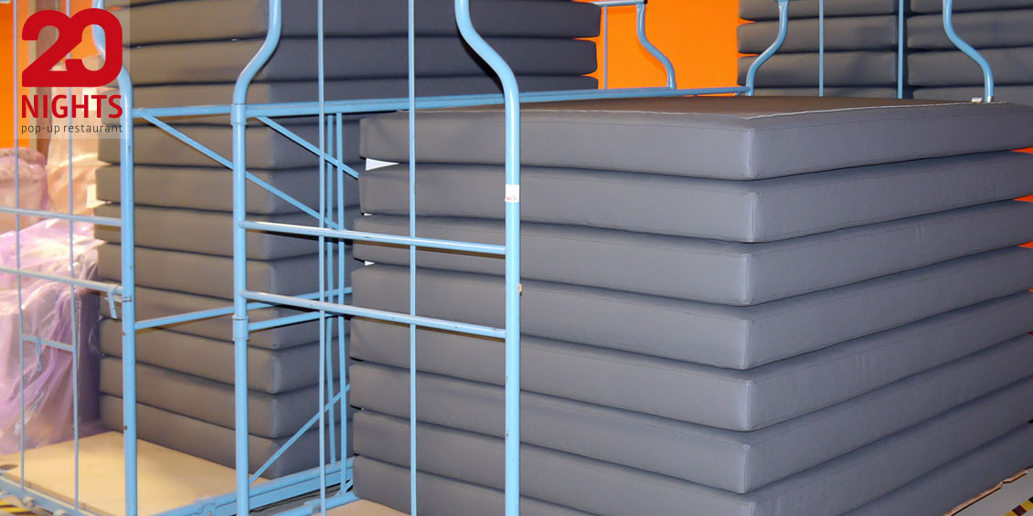 Detailbild der Matratzen für 20 night pop up restaurant