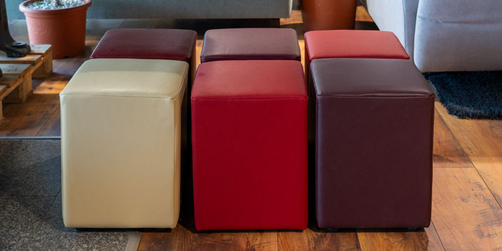 Clever - Hocker ca. 35 x 45 x 35 cm in Leder in verschiedenen Farben