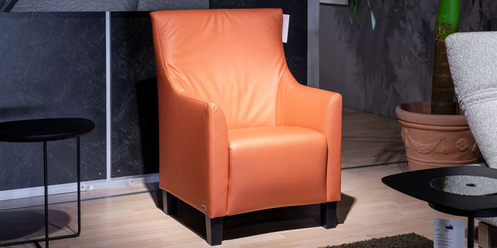 Alf - Hochlehner-Sessel, ca. B 74 x H 102 x T 81 cm in Stoff Hadler & Hollerbühl Loom lachsrot