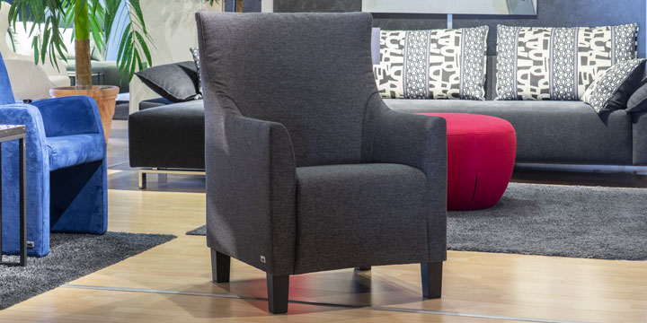 Alf - Hochlehner-Sessel, ca. B 74 x H 102 x T 81 cm bezogen im Stoff Prima anthrazit