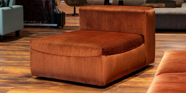 Carlo - Lounge-Sessel ca. 99 x 132 cm bezogen in Stoff S&V Cordone kupfer