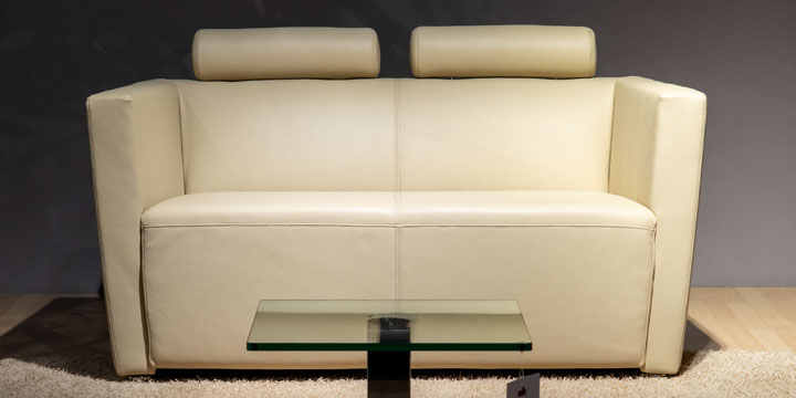 Arthe - 2 Platz Sofa ca. B 246 x H 85 x T 85 bezogen in Leder Jumbo Kaschmir mit Effektnaht