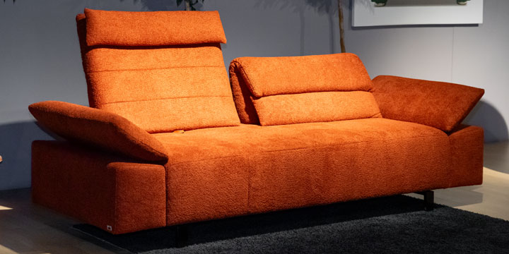Boa mit Armlehne Fontana - 2,5 Platz Sofa ca. B 250 cm Stoff Flamur brick