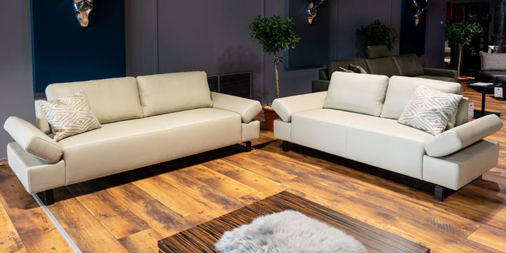 Indigo - 2,5 Platz Sofa ca. B 242 x T 91 cm bezogen in Leder Dolomiti Kit mit Effektnaht