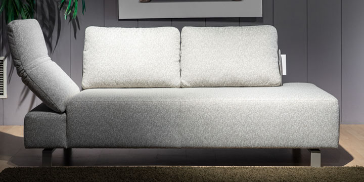 Indigo mit Armlehne Fugo - 2 Platz Sofa ca. 206 x 91 x 91 cm bezogen in Stoff Paradiso Fares grau meliert