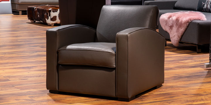 King Carl I - Sessel bezogen im Leder Jumbo Taupe