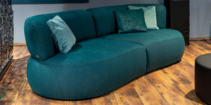 Palazzo II - Sofa aus je 2 Recamieren ca. B 266 x H 81 x T 99 cm bezogen in Stoff JAB Chill türkisgrün