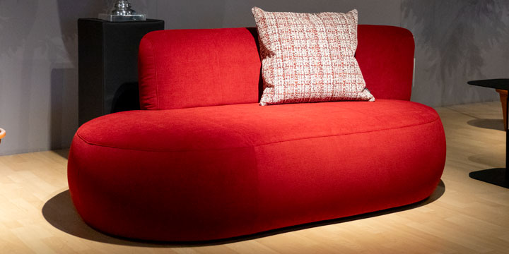 Palazzo II - Rondo + Recamiere ca. B 185 x H 81 x T 101 cm in Stoff Sonnhaus Villena bordeaux