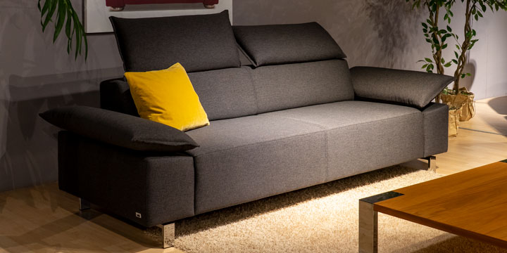 Quantum - 2,5 Platz Sofa, ca. B 252 x T 102 cm bezogen in Stoff Prima anthrazit