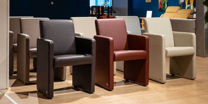 Sale Ausstellungsmodell Solo - Sessel, für Büro oder Esszimmer in Leder verschiedene Farben